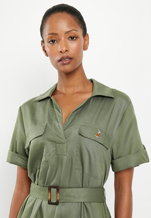 POLO - Ariana short sleeve dress - fatigue
