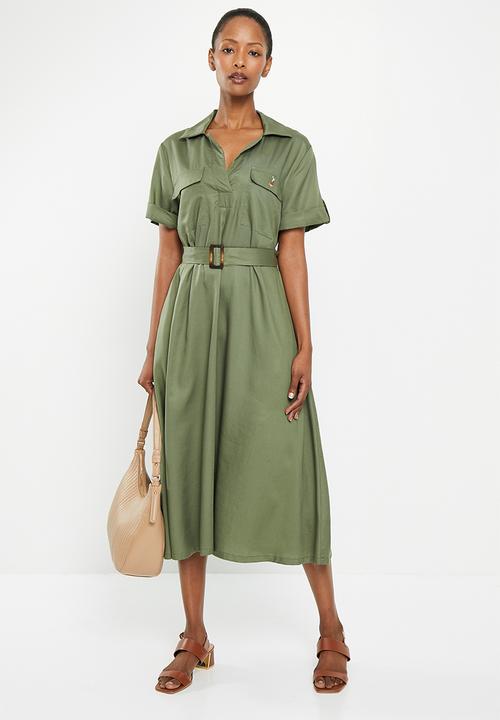 POLO - Ariana short sleeve dress - fatigue