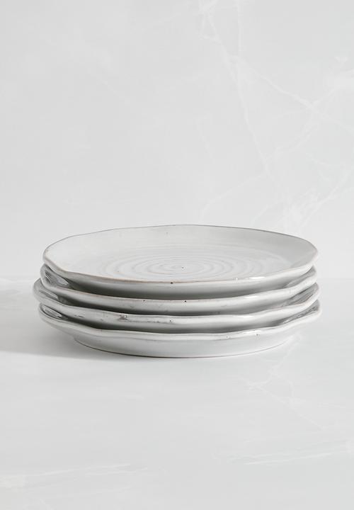 Sixth Floor - Dripple side plate set of 4 - grey