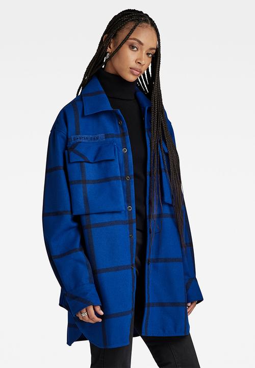 G-STAR - Regular bf overshirt wmn - ballpen blue louis check