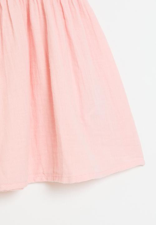 MINOTI - Double fabric embroidered dress - pink