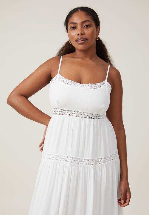 Cotton On - Rylee lace trim maxi dress - white