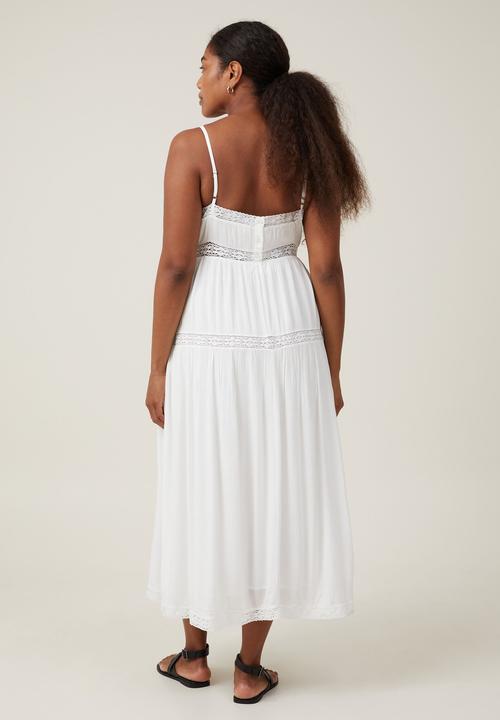 Cotton On - Rylee lace trim maxi dress - white