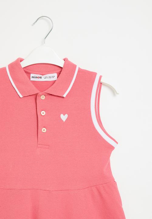 MINOTI - Pique vest dress - coral
