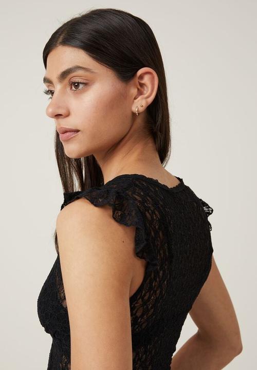 Cotton On - zoey cross front v neck tank - black