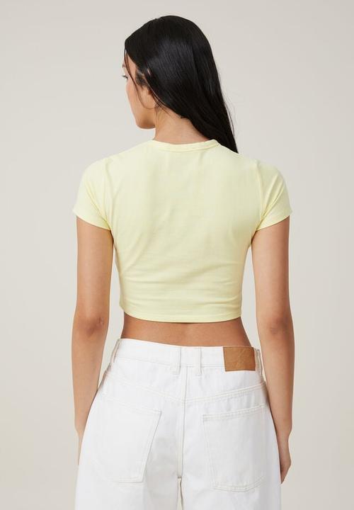 Cotton On - micro crop tee - sunny