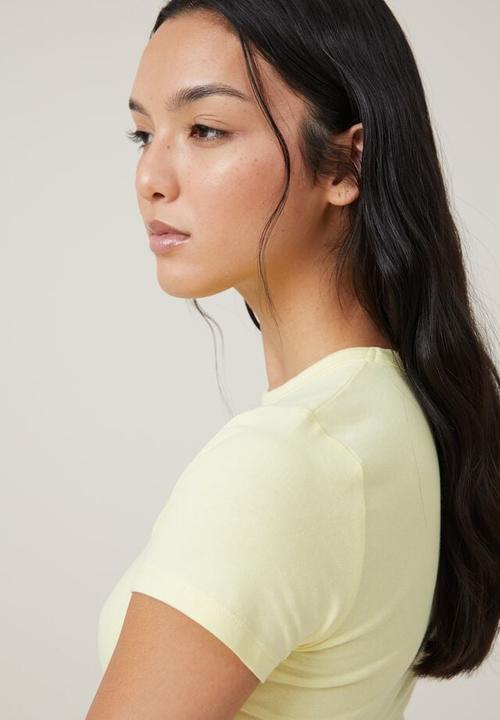 Cotton On - micro crop tee - sunny