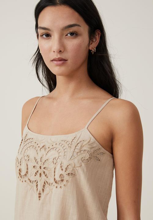 Cotton On - Brodie mini dress - mid taupe