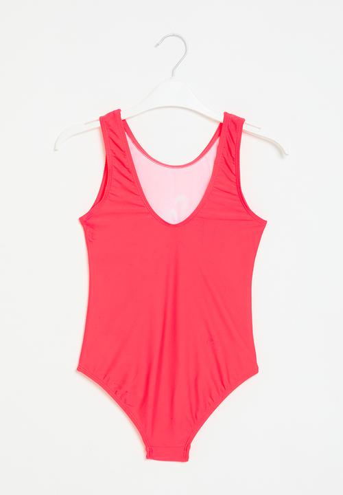 MINOTI - Scoop back swimsuit with sequins - orange