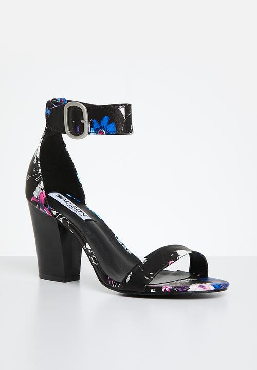 Madison® - Allan 2 ankle strap block heel sandal - black floral