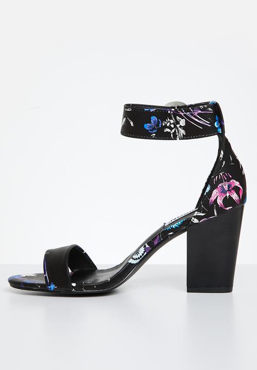 Madison® - Allan 2 ankle strap block heel sandal - black floral