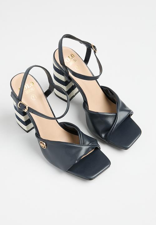 POLO - Womens espadrille heeled sandal - navy