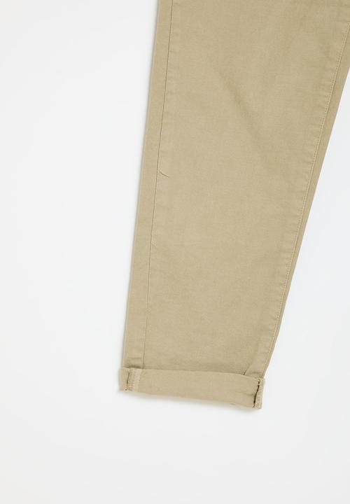 MINOTI - boys tan basic textured chino pant - tan