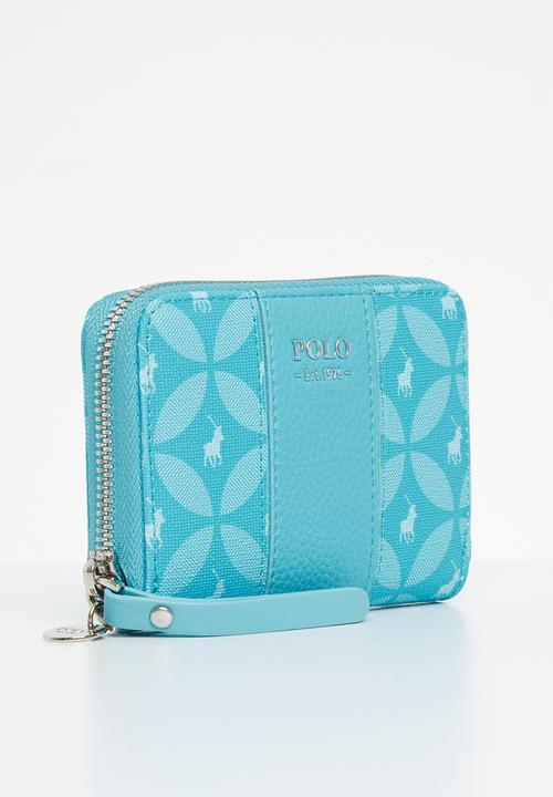 POLO - Mini zip around purse - aqua