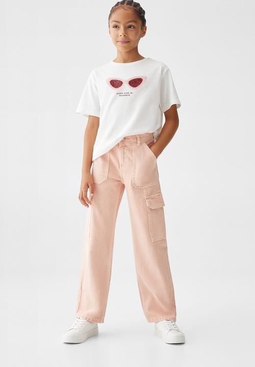 MANGO - Jeans cargo - pink