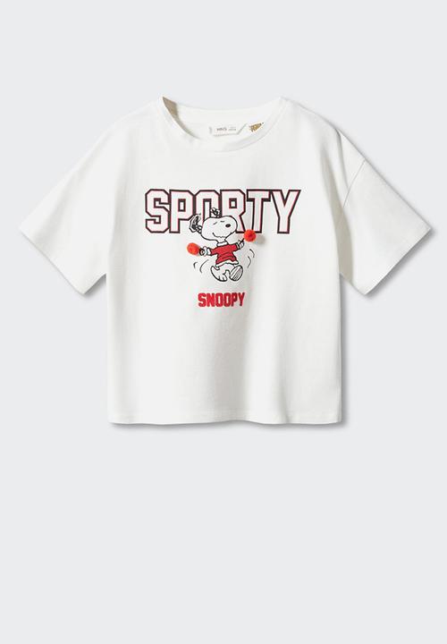MANGO - T-shirt sporty - off white