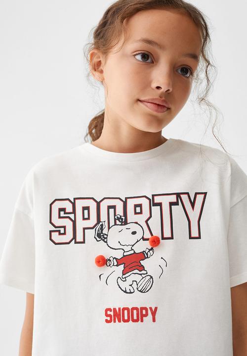 MANGO - T-shirt sporty - off white