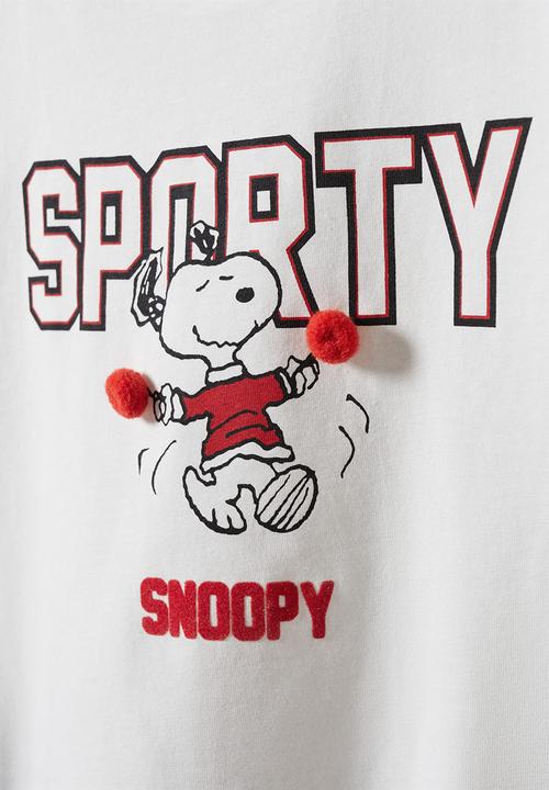MANGO - T-shirt sporty - off white