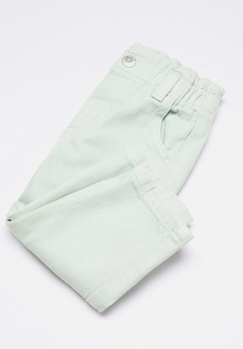 MANGO - Jeans paperbag - pastel green