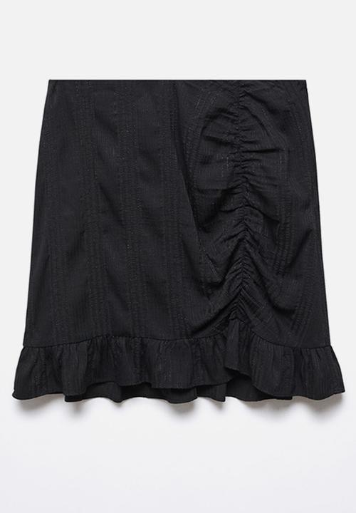 MANGO - Skirt rayaf - black