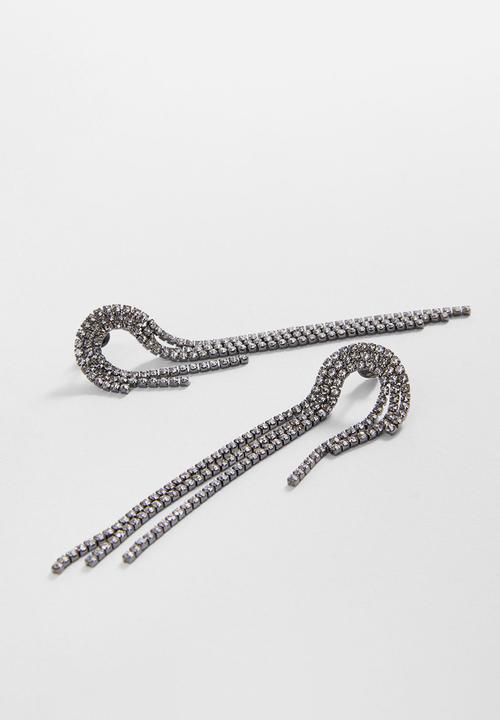 MANGO - Earrings diamond - silver