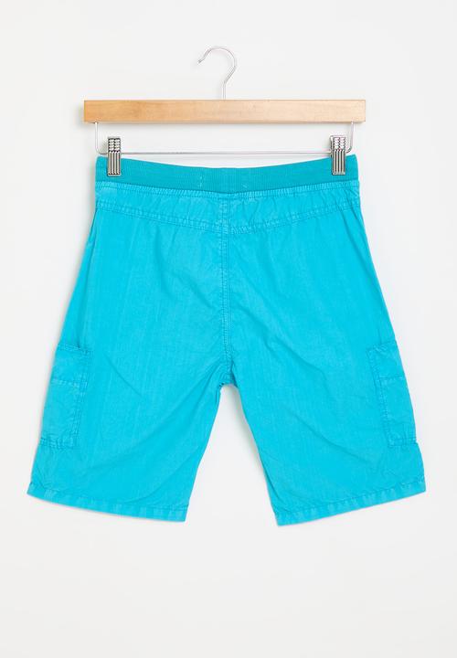 MINOTI - Boys turq basic poplin short - turquoise 
