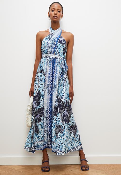 slim fit dress slacks Joseph Ribkoff Black/Multi Tropical Print Fit and Flare Dress Style 231187