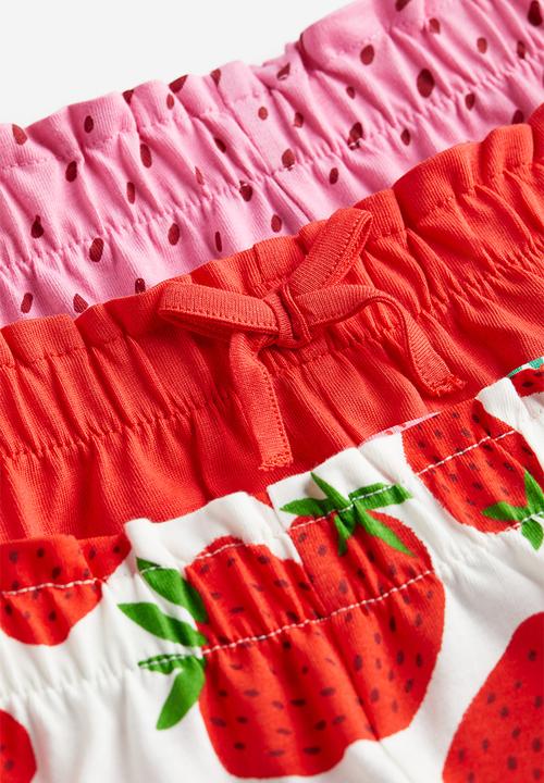 H&M - 3-Pack jersey shorts - bright red strawberries 