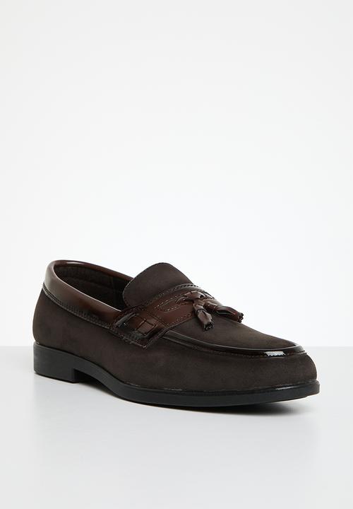 PC - Formal slip on bow - espresso suede/spray