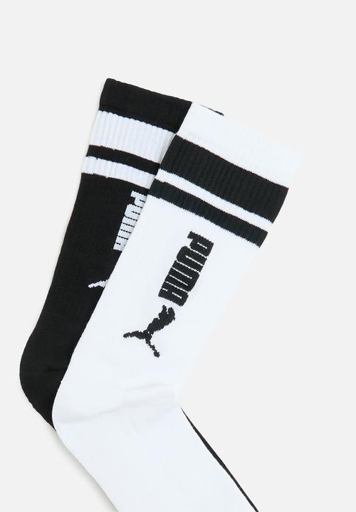 PUMA - Mens 2 pack brand socks - black & white 