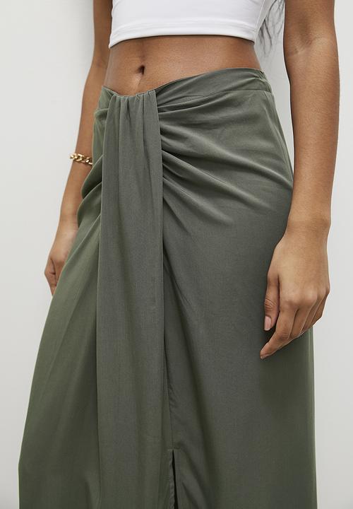 Superbalist - Sarong midi skirt - deep sage