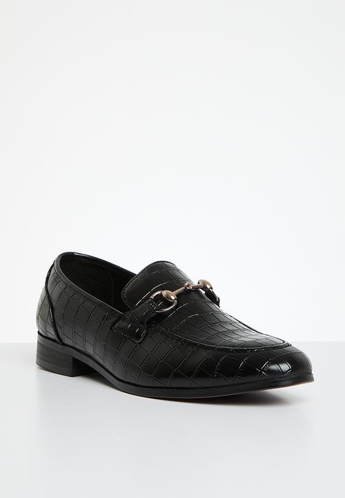PC - Formal slip on  saddle - black crocodile
