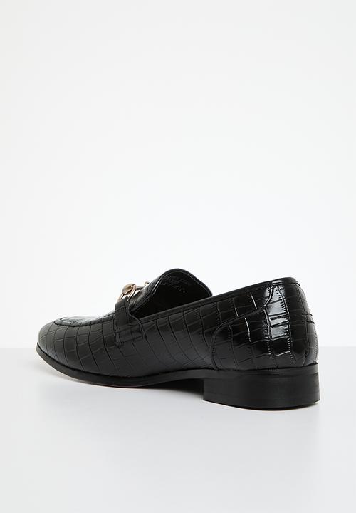 PC - Formal slip on  saddle - black crocodile