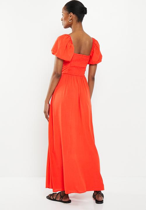 Me&B - The puff sleeve eva dress - coral