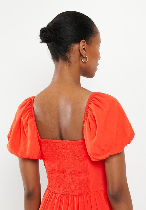 Me&B - The puff sleeve eva dress - coral