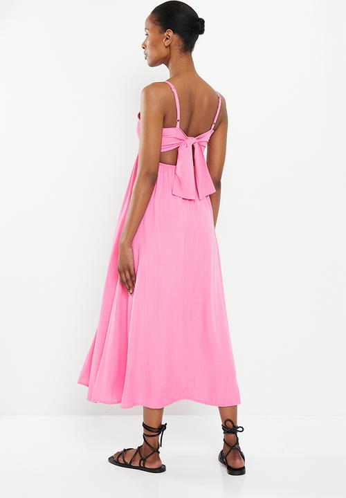 Me&B - The shirred bodice maxi sundress - pink