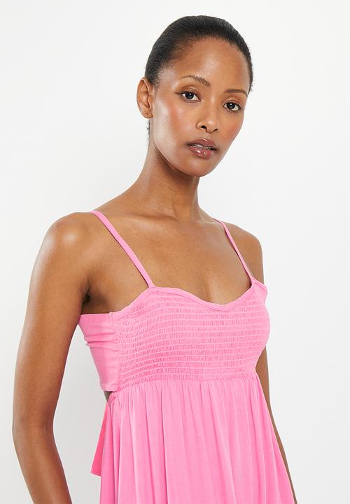 Me&B - The shirred bodice maxi sundress - pink