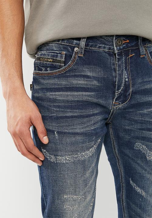 Alpha Industries - Boston stretch denim 5pkt - mid blue
