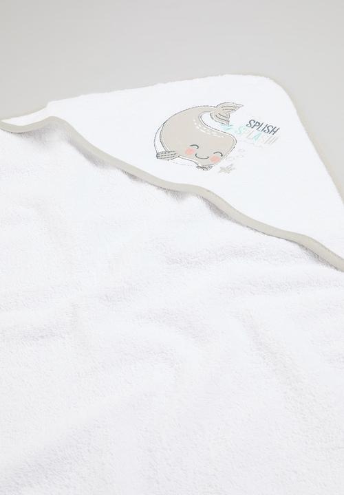 The Character Group (Legacy) - Whale hooded towels embroidered - grey