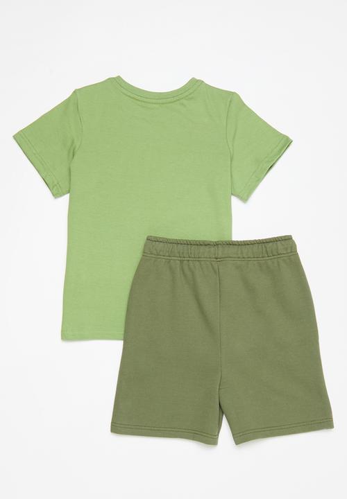 Pop Candy - T-shirt and sweat short set - green