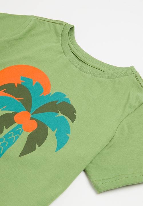 Pop Candy - T-shirt and sweat short set - green