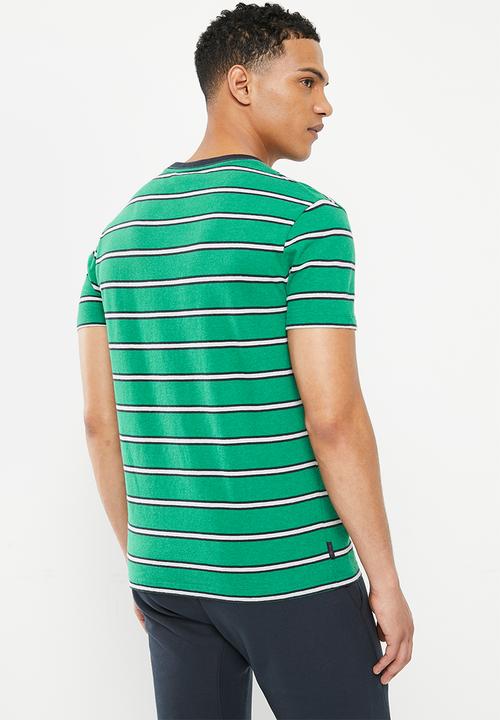 Superdry. - Vintage stripe tee - alpine green marl stripe