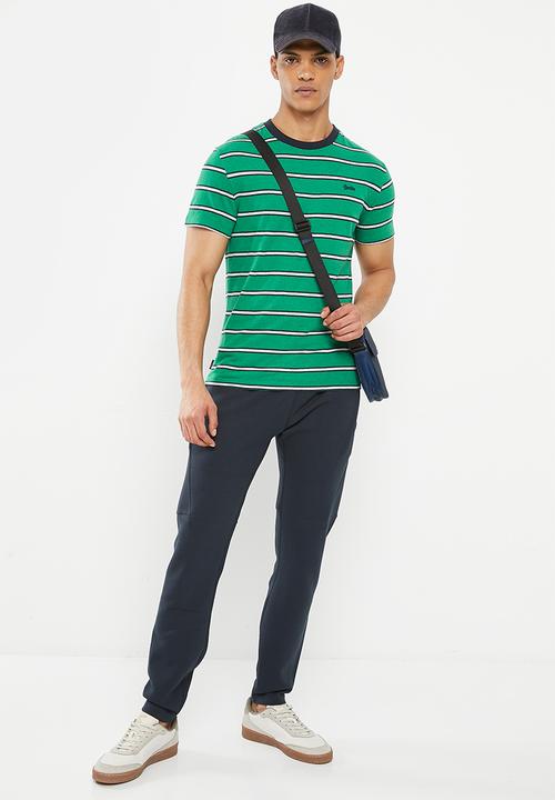Superdry. - Vintage stripe tee - alpine green marl stripe
