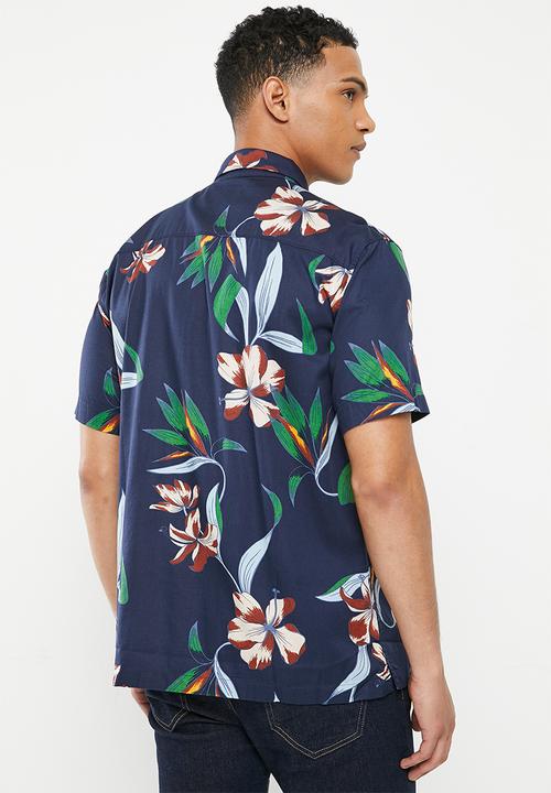 Superdry. - Vintage hawaiian s/s shirt - dark navy hawaiian