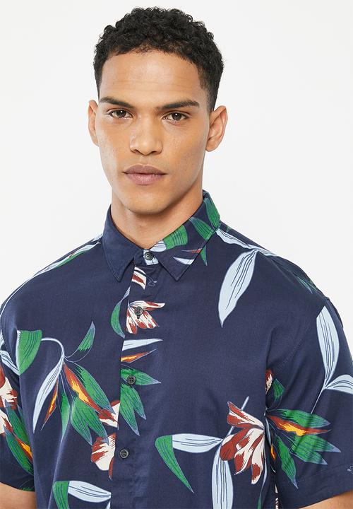 Superdry. - Vintage hawaiian s/s shirt - dark navy hawaiian