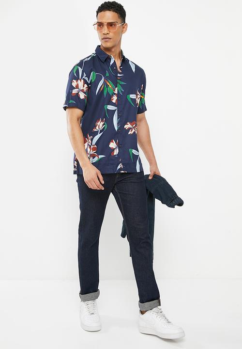 Superdry. - Vintage hawaiian s/s shirt - dark navy hawaiian
