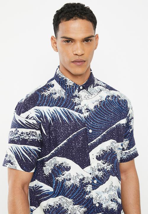 Superdry. - Vintage hawaiian s/s shirt - the great wave