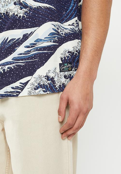 Superdry. - Vintage hawaiian s/s shirt - the great wave