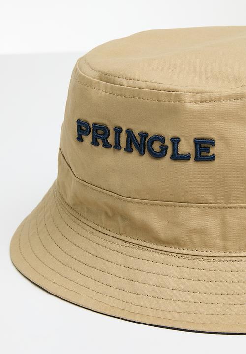 Pringle of Scotland - Daniel reversible bucket hat - stone