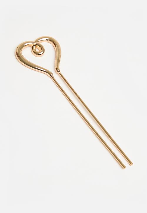 Rubi - Harlow hair fork - gold heart